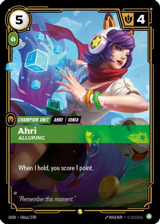 Ahri - Alluring (Alternate Art) (066a/298) [Origins] Foil Riftbound Singles Riot Games
