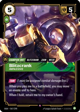 Blitzcrank - Impassive (067/298) [Origins] Foil Riftbound Singles Riot Games