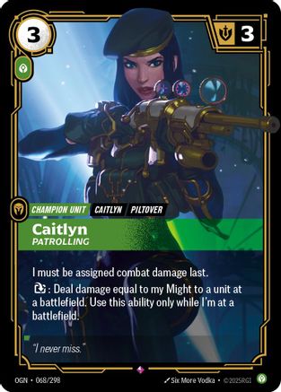Caitlyn - Patrolling (068/298) [Origins] Foil Riftbound Singles Riot Games