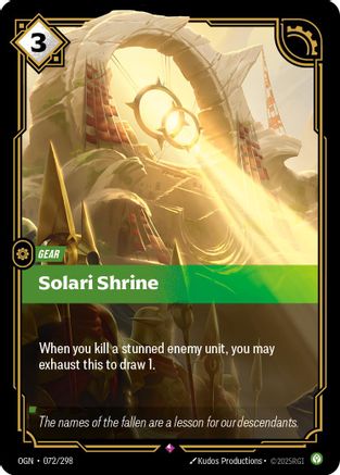 Solari Shrine (072/298) [Origins] Foil Riftbound Singles Riot Games