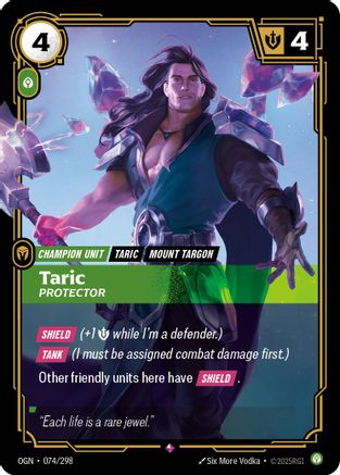 Taric - Protector (074/298) [Origins] Foil Riftbound Singles Riot Games