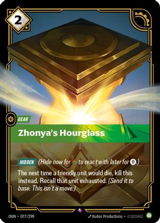 Zhonya's Hourglass (077/298) [Origins] Foil Riftbound Singles Riot Games