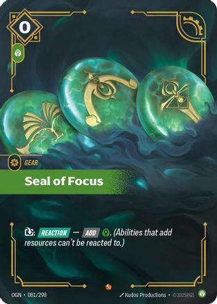 Seal of Focus (081/298) [Origins] Foil Riftbound Singles Riot Games