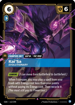 Kai'Sa - Evolutionary (112/298) [Origins] Foil Riftbound Singles Riot Games
