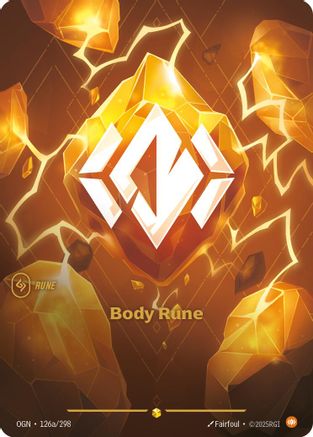 Body Rune (Alternate Art) (126a/298) [Origins] Foil Riftbound Singles Riot Games