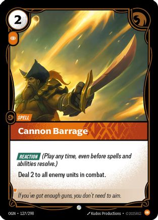 Cannon Barrage (127/298) [Origins] Foil Riftbound Singles Riot Games