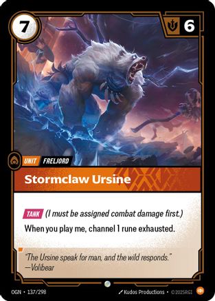 Stormclaw Ursine (137/298) [Origins] Foil Riftbound Singles Riot Games
