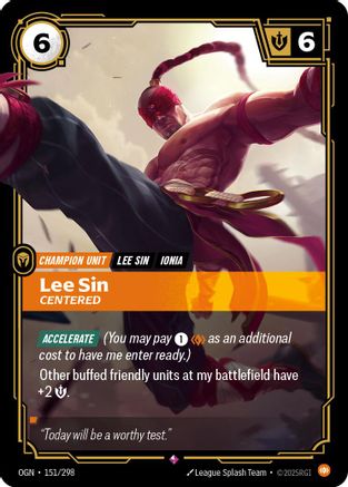 Lee Sin - Centered (151/298) [Origins] Foil Riftbound Singles Riot Games