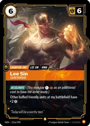 Lee Sin - Centered (Alternate Art) (151a/298) [Origins] Foil Riftbound Singles Riot Games