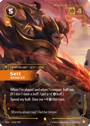 Sett - Brawler (Alternate Art) (164a/298) [Origins] Foil Riftbound Singles Riot Games