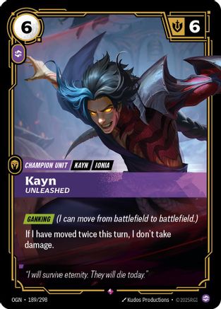 Kayn - Unleashed (189/298) [Origins] Foil Riftbound Singles Riot Games