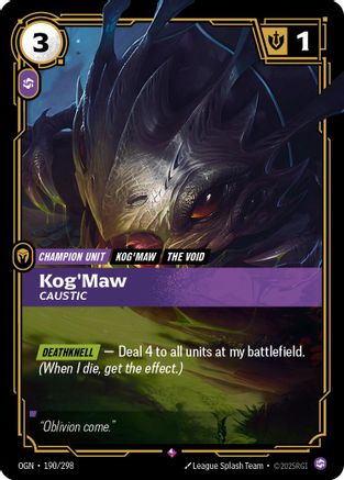 Kog'Maw - Caustic (190/298) [Origins] Foil Riftbound Singles Riot Games