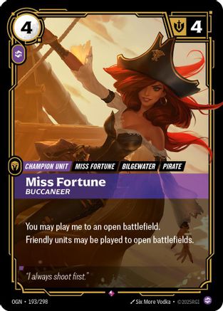 Miss Fortune - Buccaneer (193/298) [Origins] Foil Riftbound Singles Riot Games