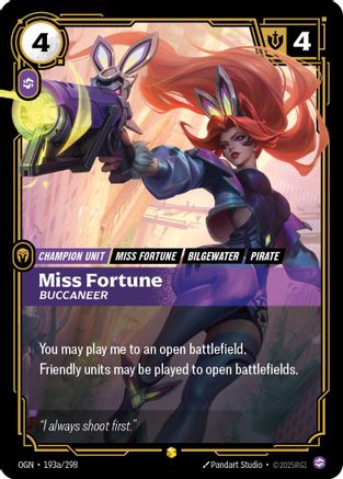 Miss Fortune - Buccaneer (Alternate Art) (193a/298) [Origins] Foil Riftbound Singles Riot Games