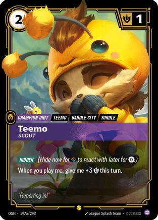 Teemo - Scout (Alternate Art) (197a/298) [Origins] Foil Riftbound Singles Riot Games