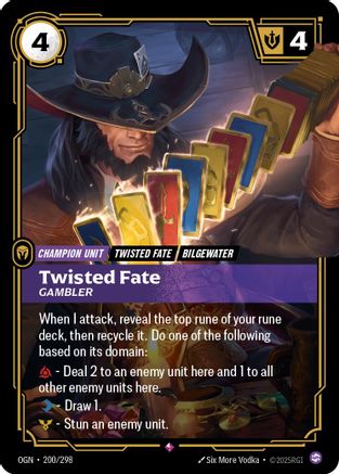 Twisted Fate - Gambler (200/298) [Origins] Foil Riftbound Singles Riot Games