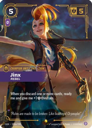 Jinx - Rebel (Alternate Art) (202a/298) [Origins] Foil Riftbound Singles Riot Games