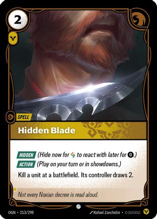 Hidden Blade (213/298) [Origins] Riftbound Singles Riot Games