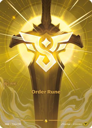 Order Rune (Alternate Art) (214a/298) [Origins] Foil Riftbound Singles Riot Games