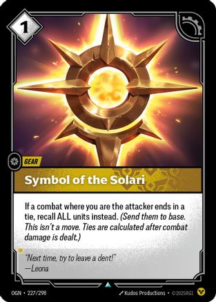 Symbol of the Solari (227/298) [Origins] Foil Riftbound Singles Riot Games
