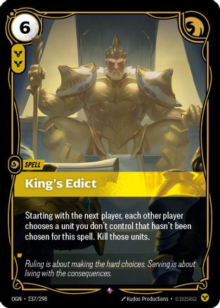 King's Edict (237/298) [Origins] Foil Riftbound Singles Riot Games