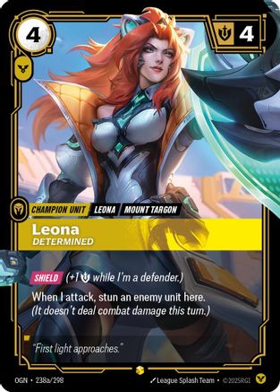 Leona - Determined (Alternate Art) (238a/298) [Origins] Foil Riftbound Singles Riot Games