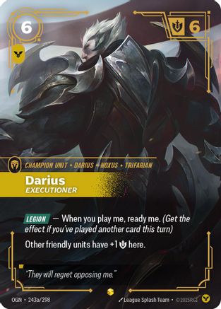 Darius - Executioner (Alternate Art) (243a/298) [Origins] Foil Riftbound Singles Riot Games