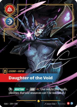Kai'Sa - Daughter of the Void (Signature) (299*/298) [Origins] Foil Riftbound Singles Riot Games