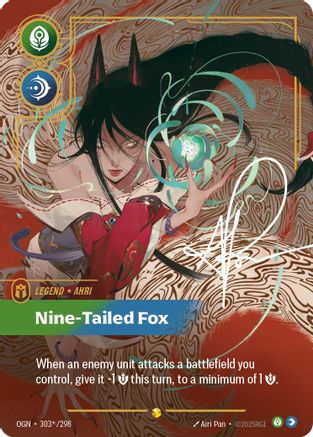 Ahri - Nine-Tailed Fox (Signature) (303*/298) [Origins] Foil Riftbound Singles Riot Games