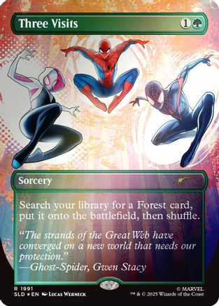 Three Visits (Rainbow Foil) (SLD-1991) [Secret Lair] Drop Series Foil MTG Single Wizards of the Coast