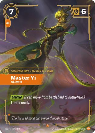 Master Yi - Honed (009/024) [Origins Proving Grounds] Riftbound Singles Riot Games