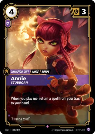 Annie - Stubborn (010/024) [Origins Proving Grounds] Riftbound Singles Riot Games