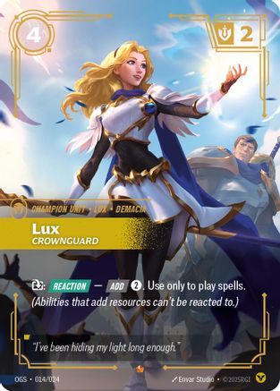 Lux - Crownguard (014/024) [Origins Proving Grounds] Riftbound Singles Riot Games