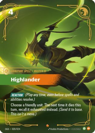 Highlander (020/024) [Origins Proving Grounds] Riftbound Singles Riot Games