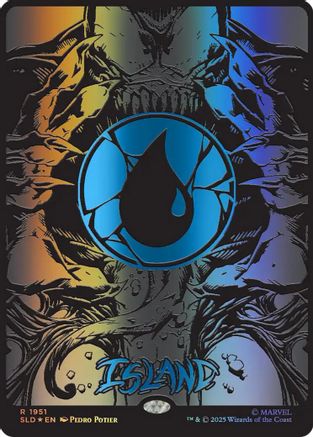 Island (1951) (Raised Foil) (SLD-1951) [Secret Lair] Drop Series Foil MTG Single Wizards of the Coast