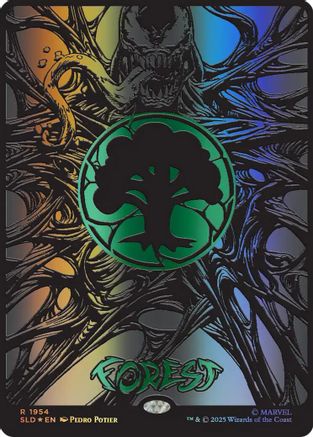 Forest (1954) (Raised Foil) (SLD-1954) [Secret Lair] Drop Series Foil MTG Single Wizards of the Coast