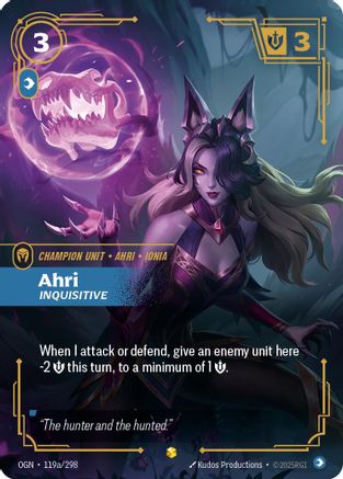 Ahri - Inquisitive (Alternate Art) (119a/298) [Origins] Foil Riftbound Singles Riot Games