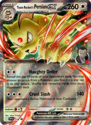 Team Rocket's Persian ex - 218 (218) Holofoil [SV: Destined Rivals] Pokemon Single Pokémon