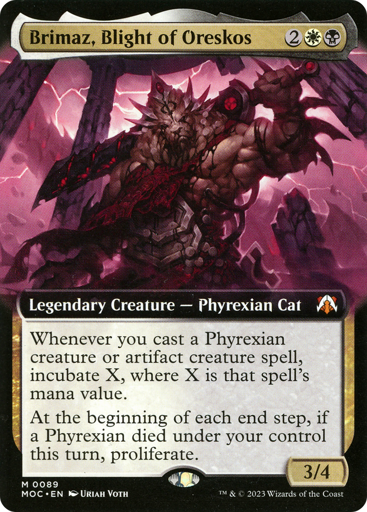 Brimaz, Blight of Oreskos (MOC-089) [March of the Machine Commander] (Extended Art) Foil MTG Single Wizards of the Coast