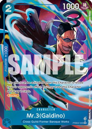 Mr.3(Galdino) - PRB02-009 (Alternate Art) (PRB02-009) [Premium Booster -The Best- Vol. 2] Foil One Piece Single Bandai