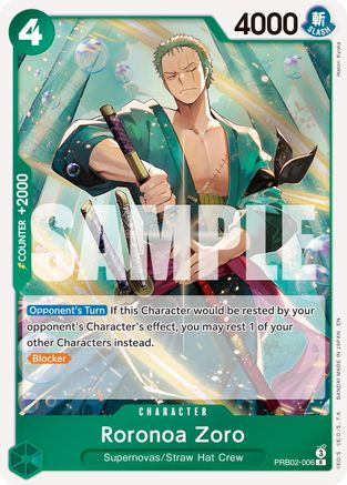 Roronoa Zoro - PRB02-006 (PRB02-006) [Premium Booster -The Best- Vol. 2] Foil One Piece Single Bandai