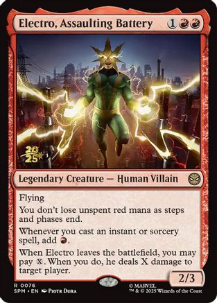 Electro, Assaulting Battery (PRE-076) [Prerelease Cards] Foil MTG Single Wizards of the Coast