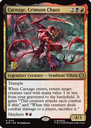 Carnage, Crimson Chaos (PRE-125) [Prerelease Cards] Foil MTG Single Wizards of the Coast