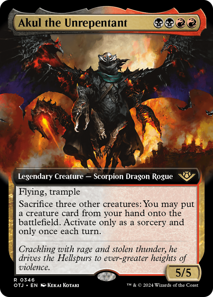 Akul the Unrepentant (OTJ-346) [Outlaws of Thunder Junction] (Extended Art) Foil MTG Single Wizards of the Coast