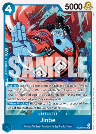Jinbe - PRB02-007 (PRB02-007) [Premium Booster -The Best- Vol. 2] Foil One Piece Single Bandai