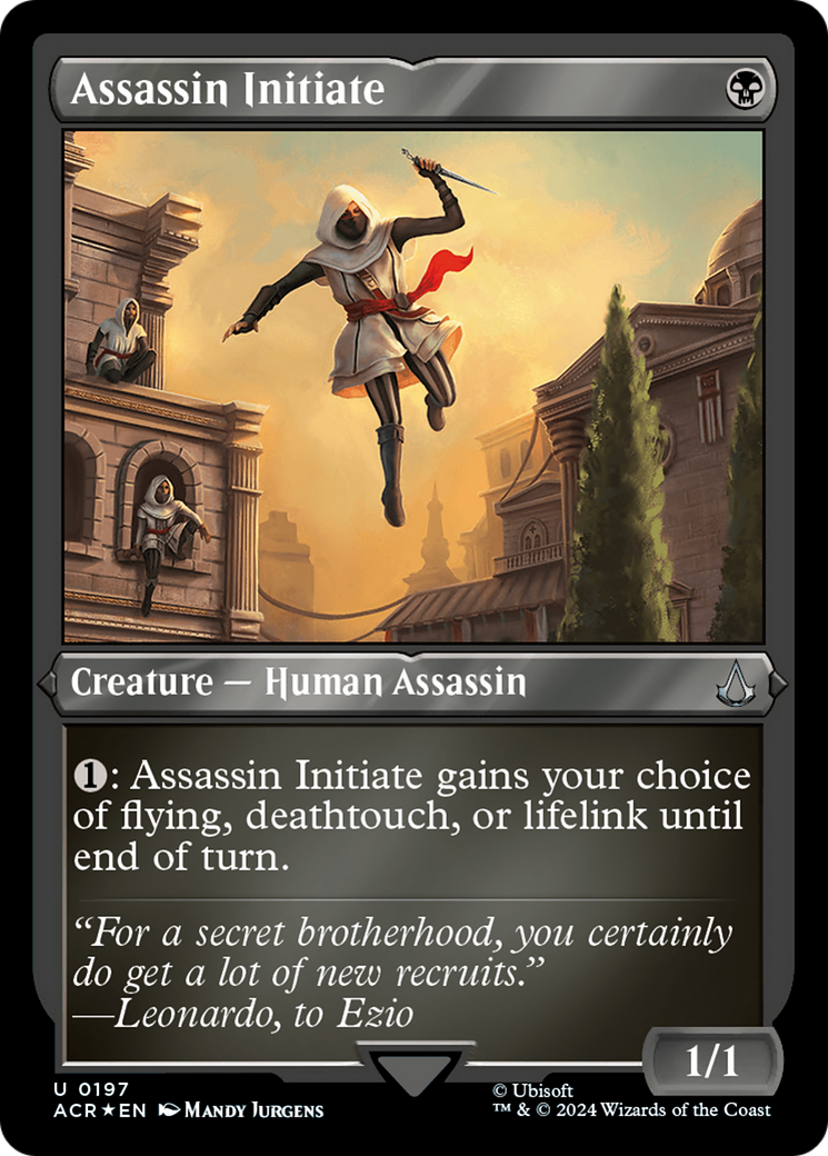 Assassin Initiate (ACR-197) [Assassin's Creed] Etched Foil MTG Single Wizards of the Coast