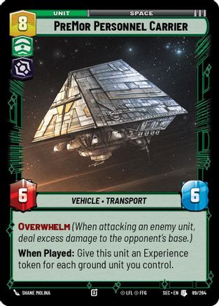 PreMor Personnel Carrier (89/264) [Secrets of Power] Star Wars: Unlimited Single Disney