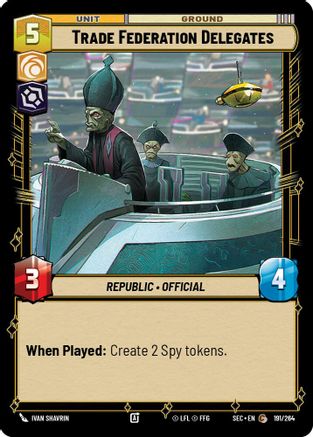 Trade Federation Delegates (191/264) [Secrets of Power] Star Wars: Unlimited Single Disney