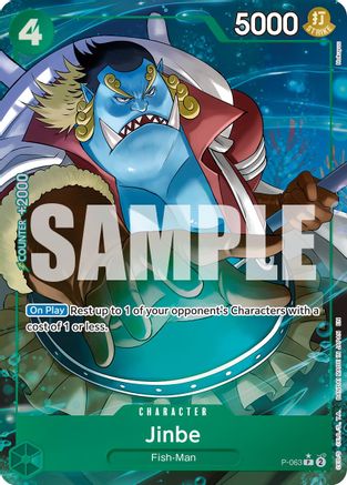 Jinbe - P-063 (Alternate Art) (P-063) [Premium Booster -The Best- Vol. 2] Foil One Piece Single Bandai
