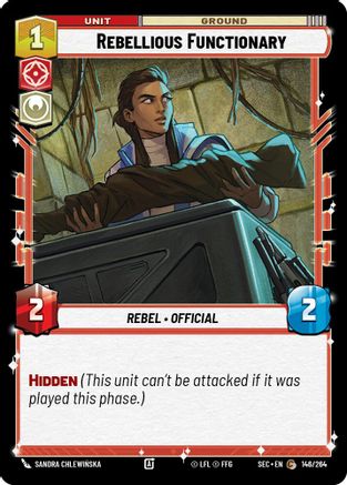 Rebellious Functionary (146/264) [Secrets of Power] Star Wars: Unlimited Single Disney